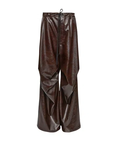 MM6 MAISON MARGIELA FAUX LEATHER TROUSERS
