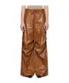 Mm6 Maison Margiela Brown Draped Faux-leather Trousers In Brown