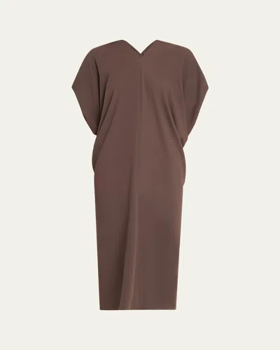 MM6 MAISON MARGIELA DRAPED V-NECK MIDI DRESS