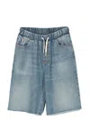 Mm6 Maison Margiela Drawstring Denim Shorts In Blue