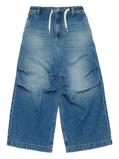 Mm6 Maison Margiela Kids' Drawstring-fastening Jeans In Blue