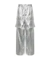 Mm6 Maison Margiela Drawstring-fastening Metallic Trousers In Gray