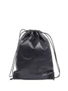 Mm6 Maison Margiela Drawstring Faux-leather Backpack In Black