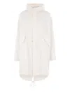 Mm6 Maison Margiela Drawstring Hooded Parka In White