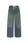 Mm6 Maison Margiela Blue Drawstring Waist Jeans In Clear Blue