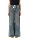 Mm6 Maison Margiela Blue Drawstring Waist Jeans In Grey Blue