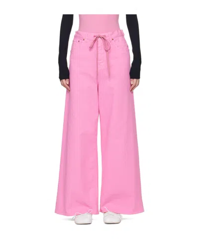 Mm6 Maison Margiela Pink Drawstring Jeans In 243 Washed Pink
