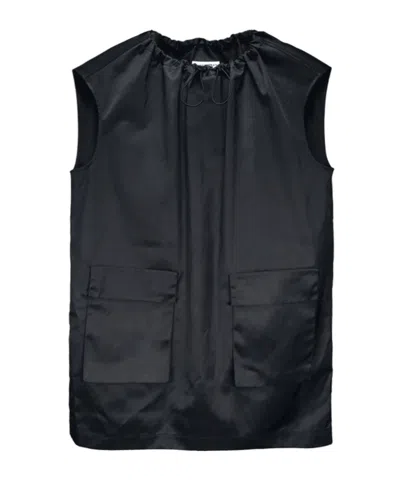 Mm6 Maison Margiela Drawstring-neck Cargo Minidress In Black