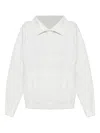 Mm6 Maison Margiela Drawstring Spread-collar Sweatshirt In White