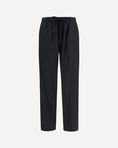 Mm6 Maison Margiela Drawstring Straight-leg Pants In Black