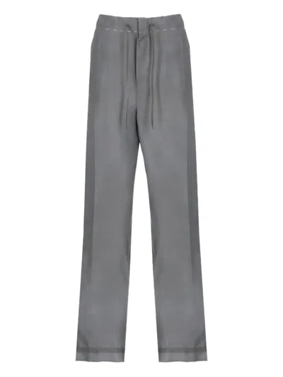 Mm6 Maison Margiela Drawstring Track Pants In Gray