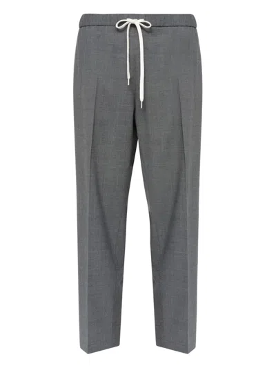 Mm6 Maison Margiela Drawstring Trousers Featuring Side Pockets In Gray