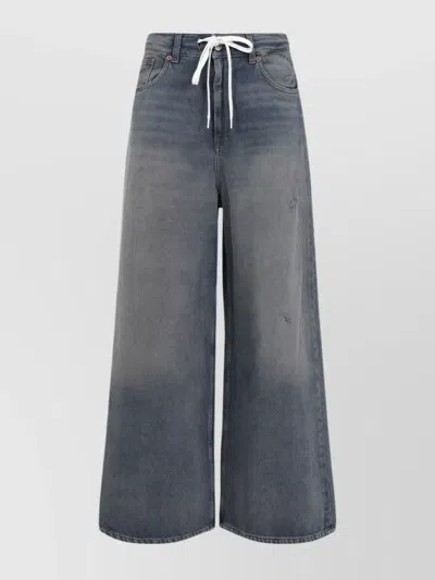 Mm6 Maison Margiela Drawstring Waist 5 Pockets Pants In Grey
