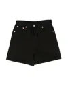 Mm6 Maison Margiela Drawstring-waist Straight-leg Shorts In 黑色