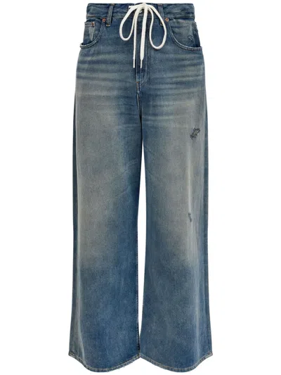 MM6 MAISON MARGIELA DRAWSTRING-WAISTBAND WIDE-LEG JEANS