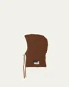 Mm6 Maison Margiela Drawstring Wool-blend Knit Hood In Brown