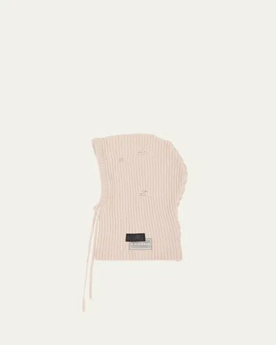 Mm6 Maison Margiela Drawstring Wool-blend Knit Hood In Brown
