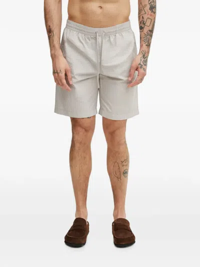 Mm6 Maison Margiela Drawstring-waist Swim Shorts In Neutrals