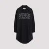 Mm6 Maison Margiela Signature Numbers Motif Shirt Dress In Black