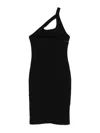Mm6 Maison Margiela Black Dress With Crossed Straps On The Shoulder In Black