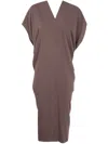Mm6 Maison Margiela Brown Crepe Draped Midi Dress