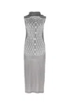 Mm6 Maison Margiela Midikleid Mit Grafischem Print In Grey