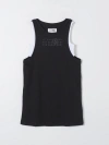Mm6 Maison Margiela Sleeveless Ribbed Cotton Logo Dress In Black