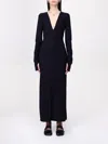 Mm6 Maison Margiela V-neck Long Dress In Black