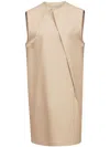 Mm6 Maison Margiela Dress With Cap Sleeves And Pleats In Brown