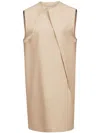 Mm6 Maison Margiela Dress With Cap Sleeves And Pleats In Brown