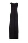 Mm6 Maison Margiela Long Dress With Shoulder Epaulettes And Splits