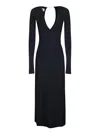 Mm6 Maison Margiela Mm6 By Maison Margiela Long Sleeve Fitted Maxi Dress With Deep V-neckline