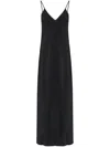 Mm6 Maison Margiela Mm6 By Maison Margiela Three Way Silk Dress With Deep V-neckline In Black