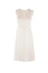 Mm6 Maison Margiela Crewneck Sleeveless Midi Dress In Neutral