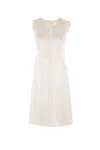Mm6 Maison Margiela Crewneck Sleeveless Midi Dress In Beige