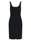 Mm6 Maison Margiela Black Dress With Crossed Straps On The Shoulder In Black