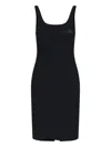 Mm6 Maison Margiela Black Dress With Crossed Straps On The Shoulder In Black