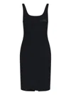 Mm6 Maison Margiela Black Dress With Crossed Straps On The Shoulder In Black