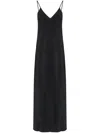 Mm6 Maison Margiela Mm6 By Maison Margiela Three Way Silk Dress With Deep V-neckline In Black