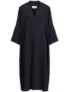 Mm6 Maison Margiela Oversize V-neck Shift Dress In Black