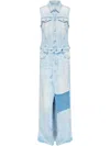 Mm6 Maison Margiela Maxi Dresses Patchwork Detail In Clear Blue