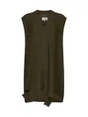 Mm6 Maison Margiela Wool-blend Knit Mini Dress In Kaki
