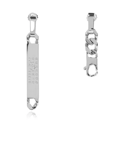 Mm6 Maison Margiela Brass Earrings In Polished Palladio