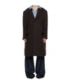 Mm6 Maison Margiela Drop-shoulder Wool Coat In Black