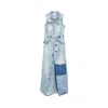 Mm6 Maison Margiela Maxi Dresses Patchwork Detail In Blue