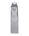 Mm6 Maison Margiela Midikleid Mit Grafischem Print In Gray
