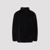 Mm6 Maison Margiela Luxurious Faux Fur High Collar Jacket In Brown