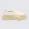 Mm6 Maison Margiela Ecru Canvas Slip On Sneakers In Beige