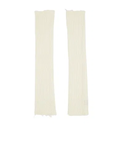 Mm6 Maison Margiela Elastic Ribbed Sleeves In White