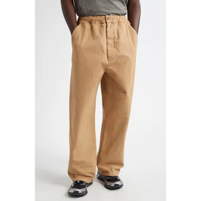 Mm6 Maison Margiela Elastic Waist Carpenter Pants In Brown